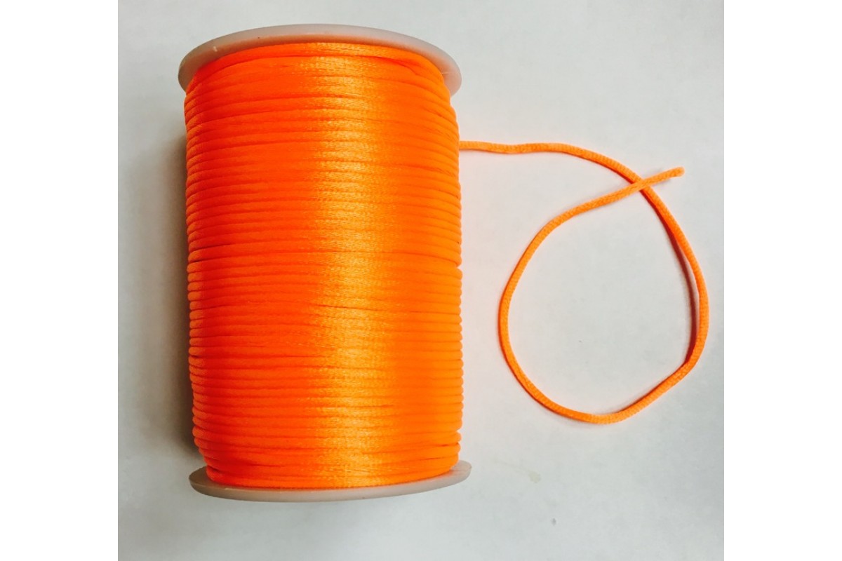 Шнур атласный шир.3 мм. арт.4788-AS цв.ярко-оранжевый уп.90 м.