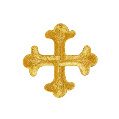 Аппликация термоклеевая крест арт.3580-2 цв.золото уп.20 шт