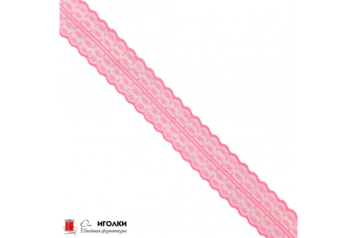 Кружево на капроне разрывное шир.4,4 см арт.10613 цв.ярко-розовый уп.300 м
